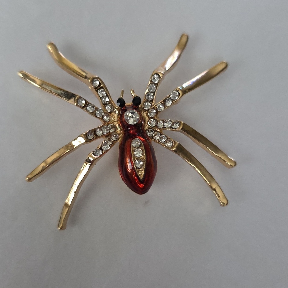 SPIDER Brooch Simulated Diamonds